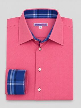 Coton Doux Mens Button Down Shirt Size 16 Preppy Statement Cotton Pink Blue